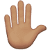 ✋🏽 raised hand: medium skin tone display on Apple